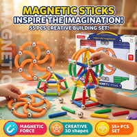 Thumbnail for 55 Pieces Magnetic Sticks And Balls Building Set