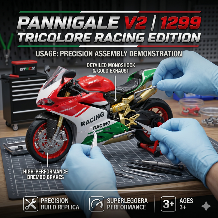 Die-Cast Ducati  Racing Motorcycle With Light And Smoke Effect