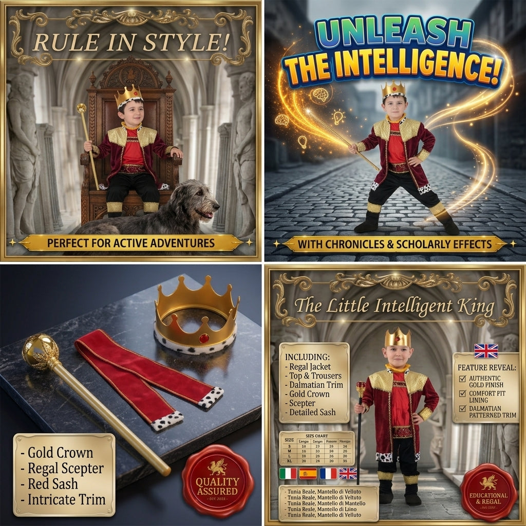 Kids Little Intelligent Royal King Costume