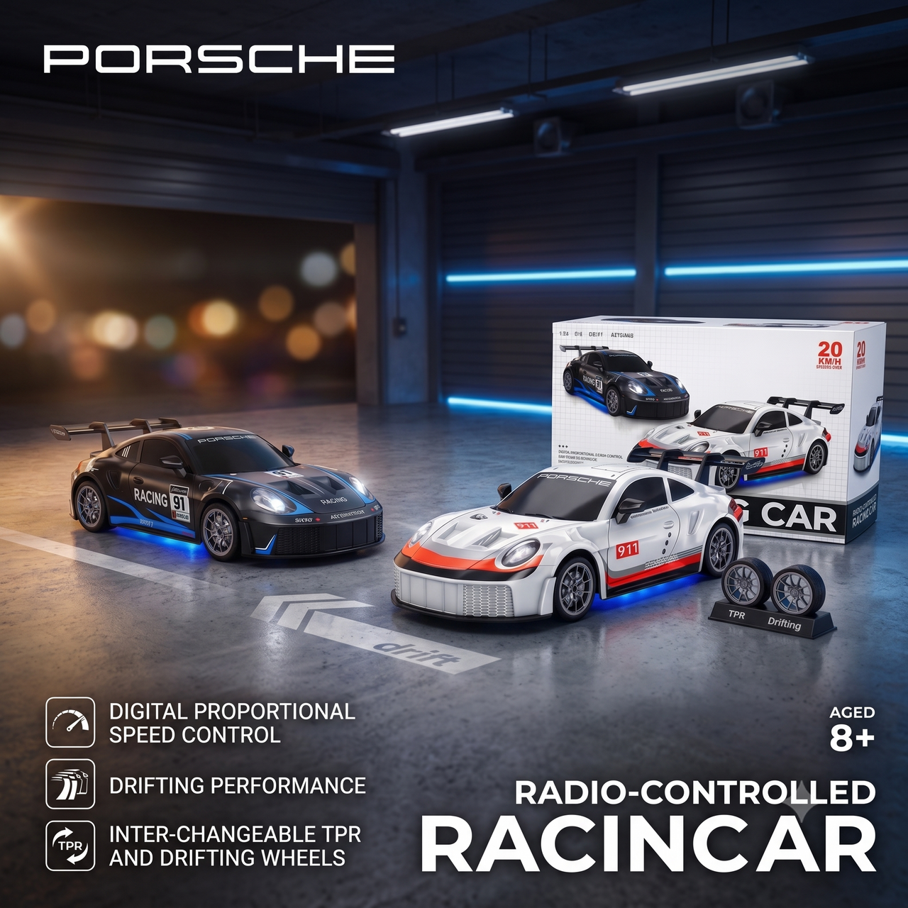 1:24 Scale Remote Control Radio-Controlled Porsche Racing Car