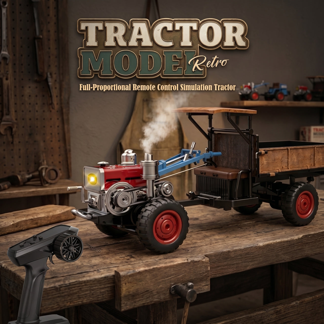 Remote Control Retro Trailer And Tractor with Proportional Control