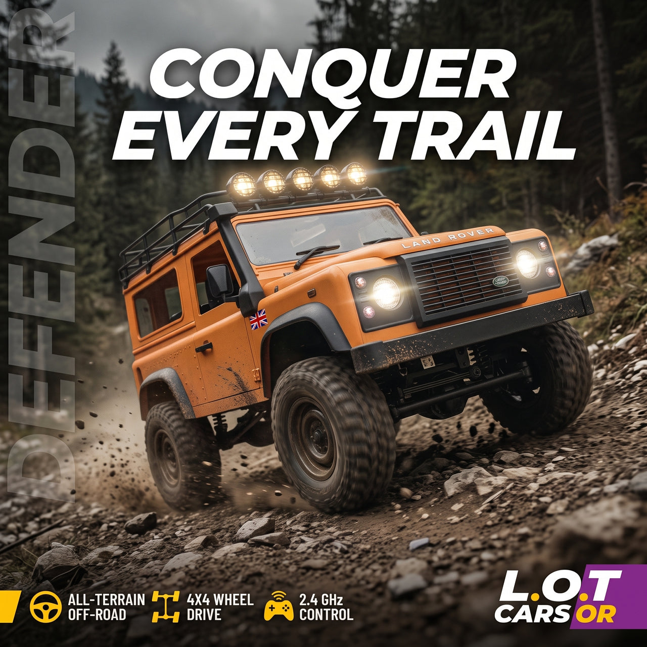 Hobby Grade Remote Control Land Rover Defender Truck 1:12 Scale