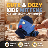 Thumbnail for Kids Winter Mittens with Pom-Pom Baby Mitten Glove (1 Pair)