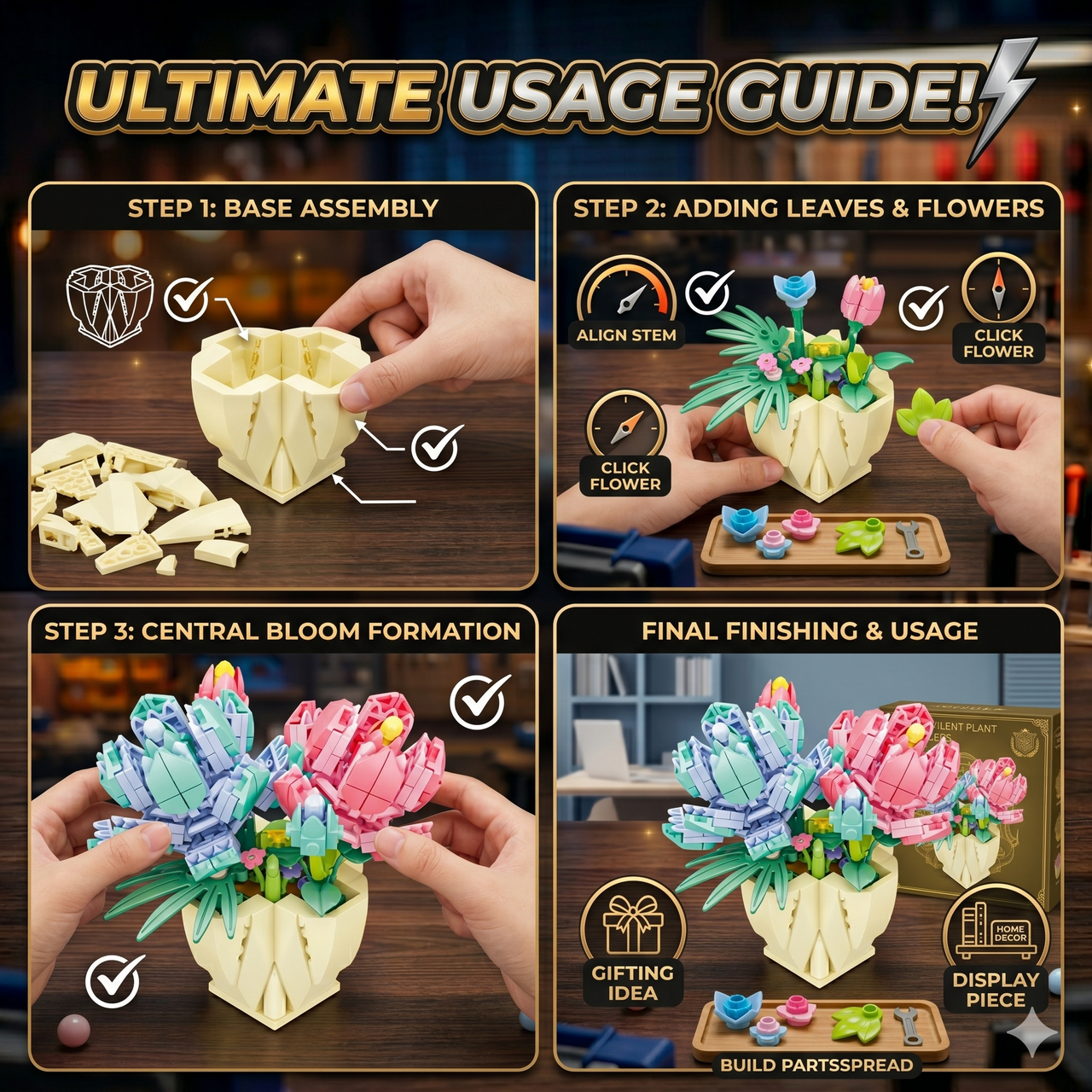 DIY Flowers Plant Block (293 Pcs)