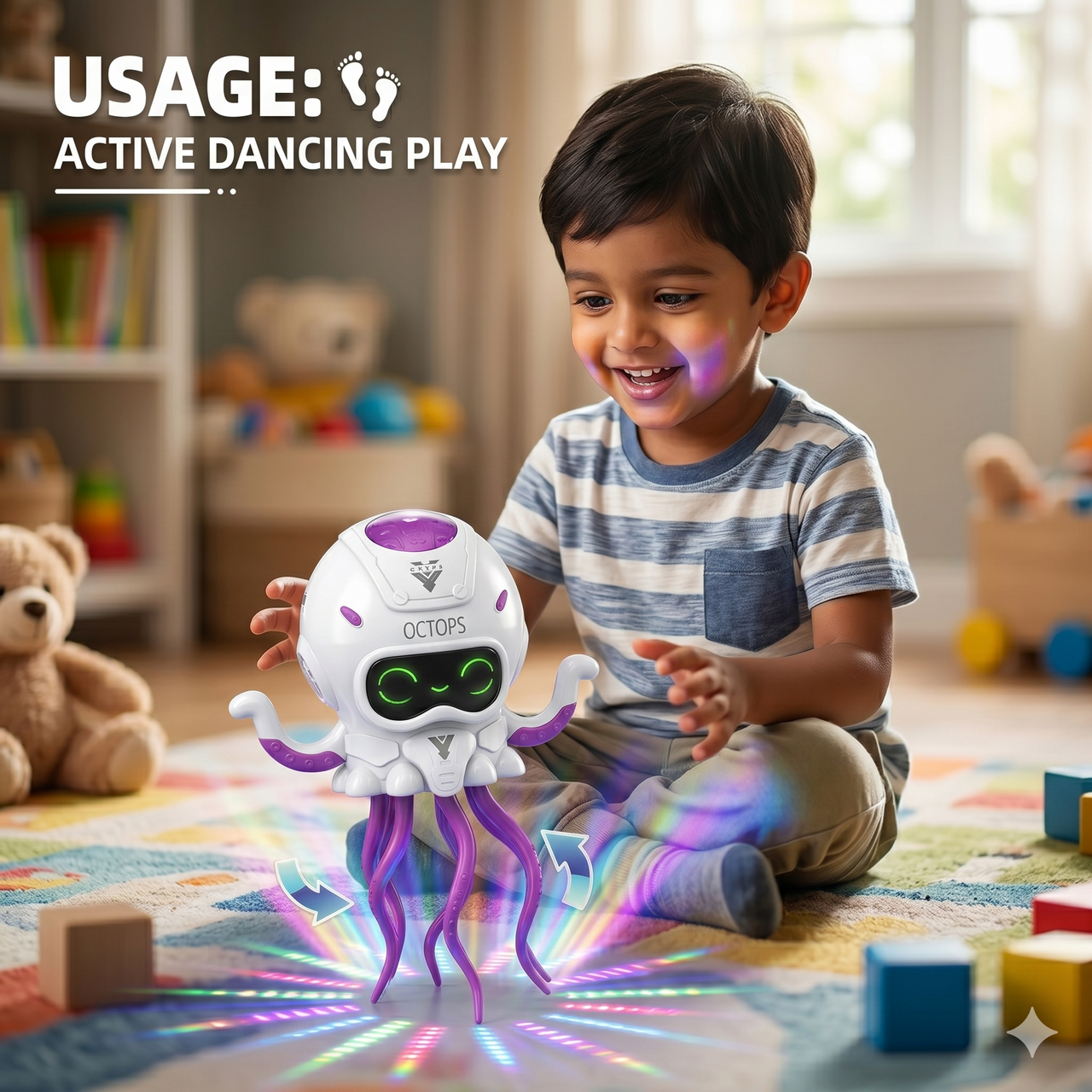 Dynamic Mechanical Dancing Octopus Toys With Light And Sound