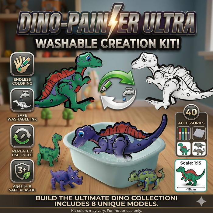 3D DIY Washable Inflatable Painting Dinosaur with Color