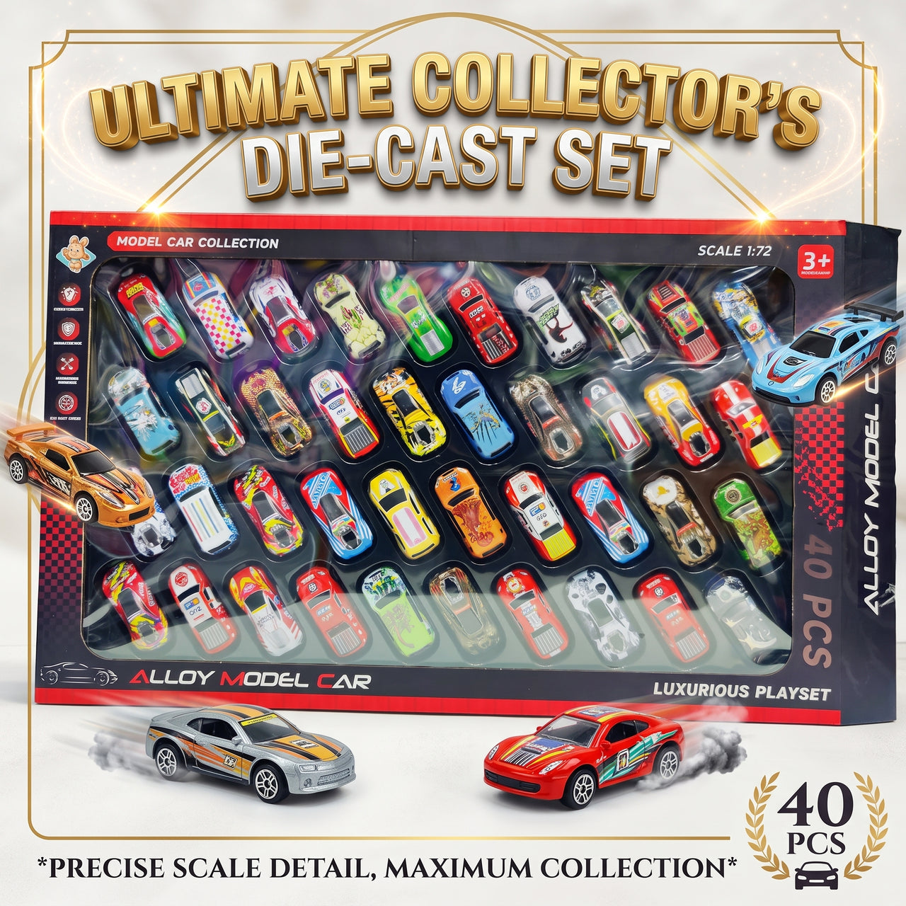 40 Pcs Luxurious Playset Alloy Model Car Collection