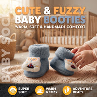 Thumbnail for Baby Fuzzy Socks Booties with Yellow Character 1 Pair