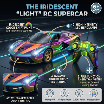 The Iridescent "Light" Remote Control Supercar Color-Shift Paint with LED Lights