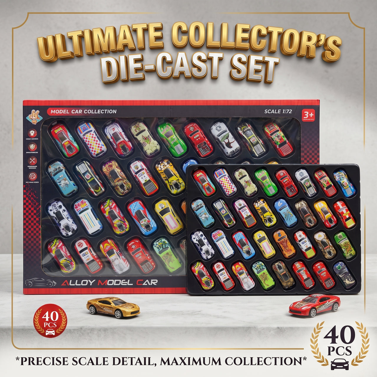 40 Pcs Luxurious Playset Alloy Model Car Collection