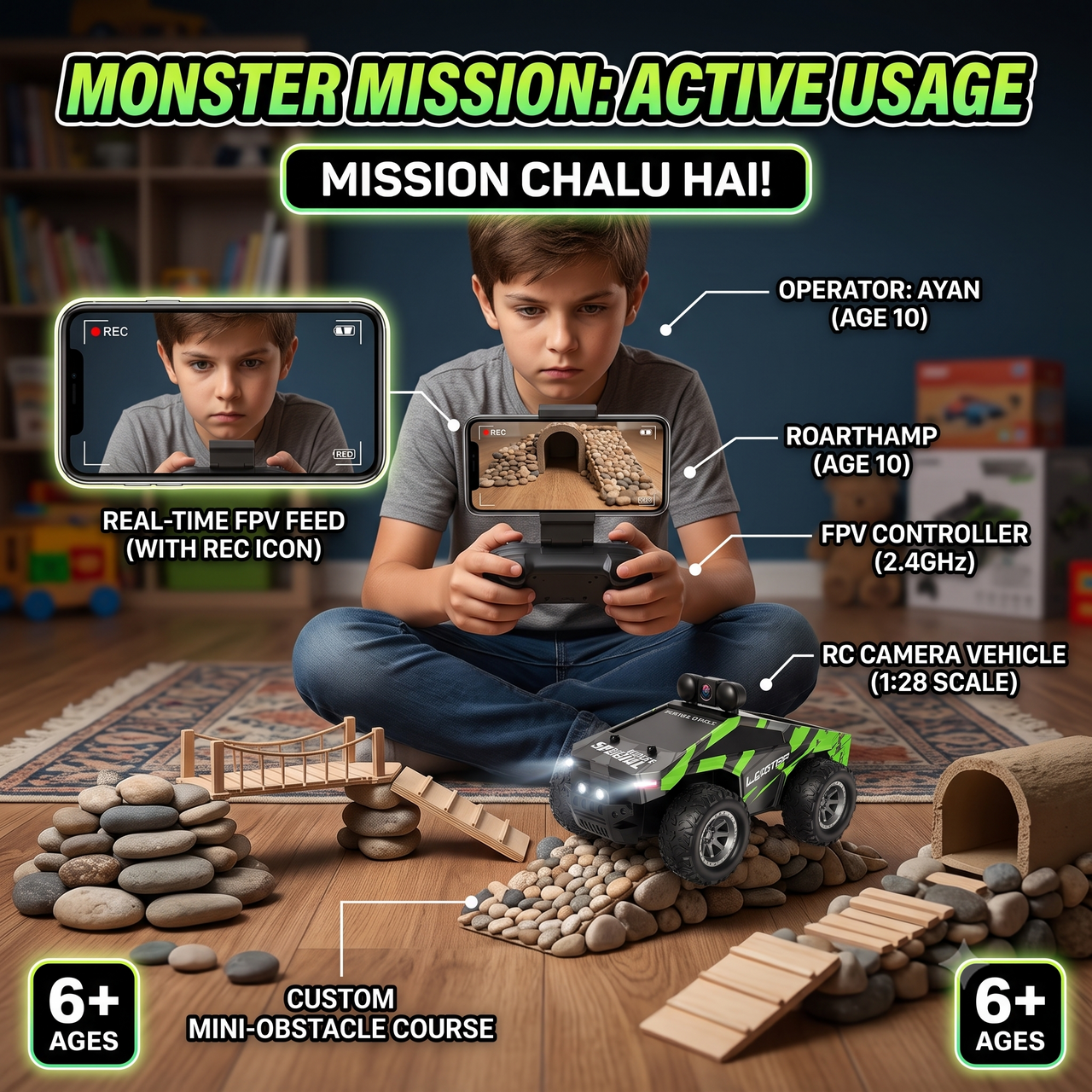 High-Speed Lightning Remote Control Camera Car