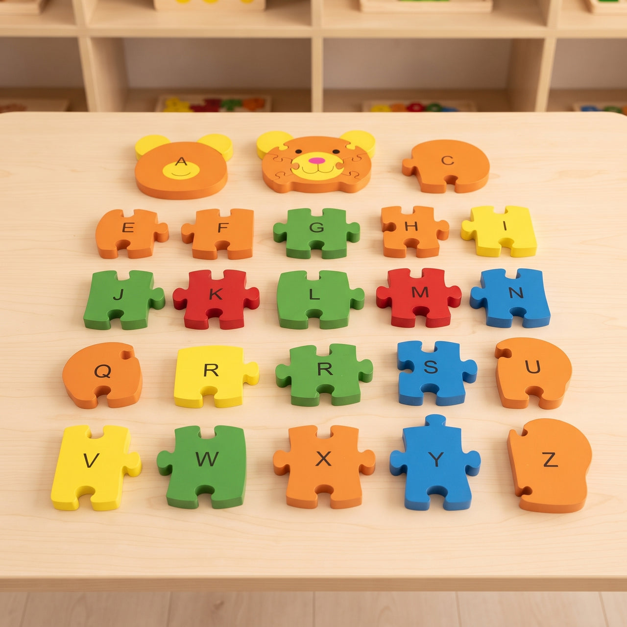 Wooden Teddy Bear Puzzle Alphabet (26 Piece)