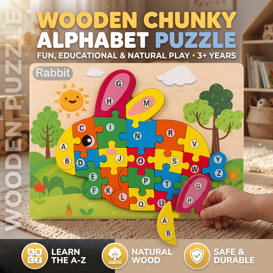 Rabbit A–Z Alphabet Chunky Board Puzzle