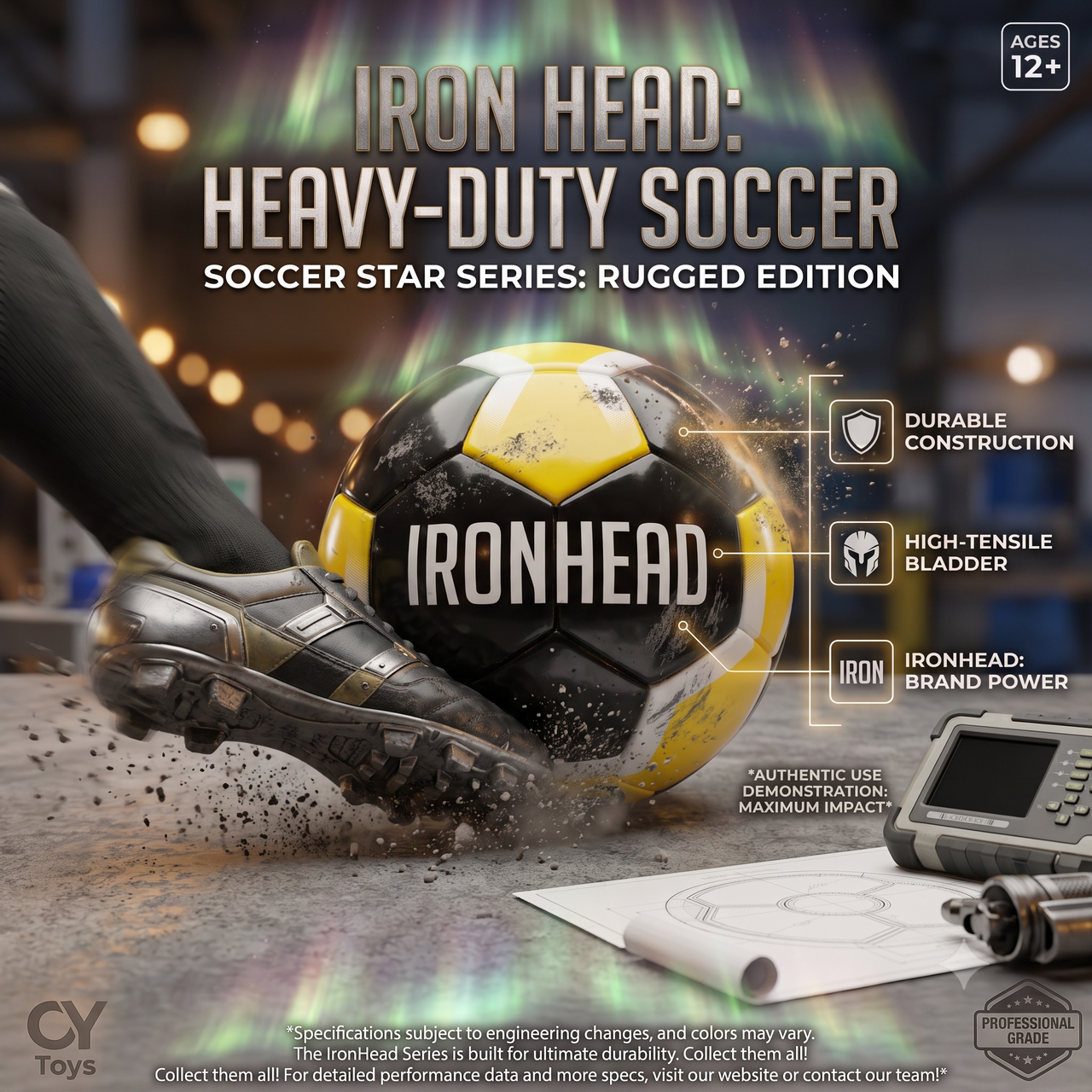 Ironhead Football Soccer Black And Yellow High-Gloss