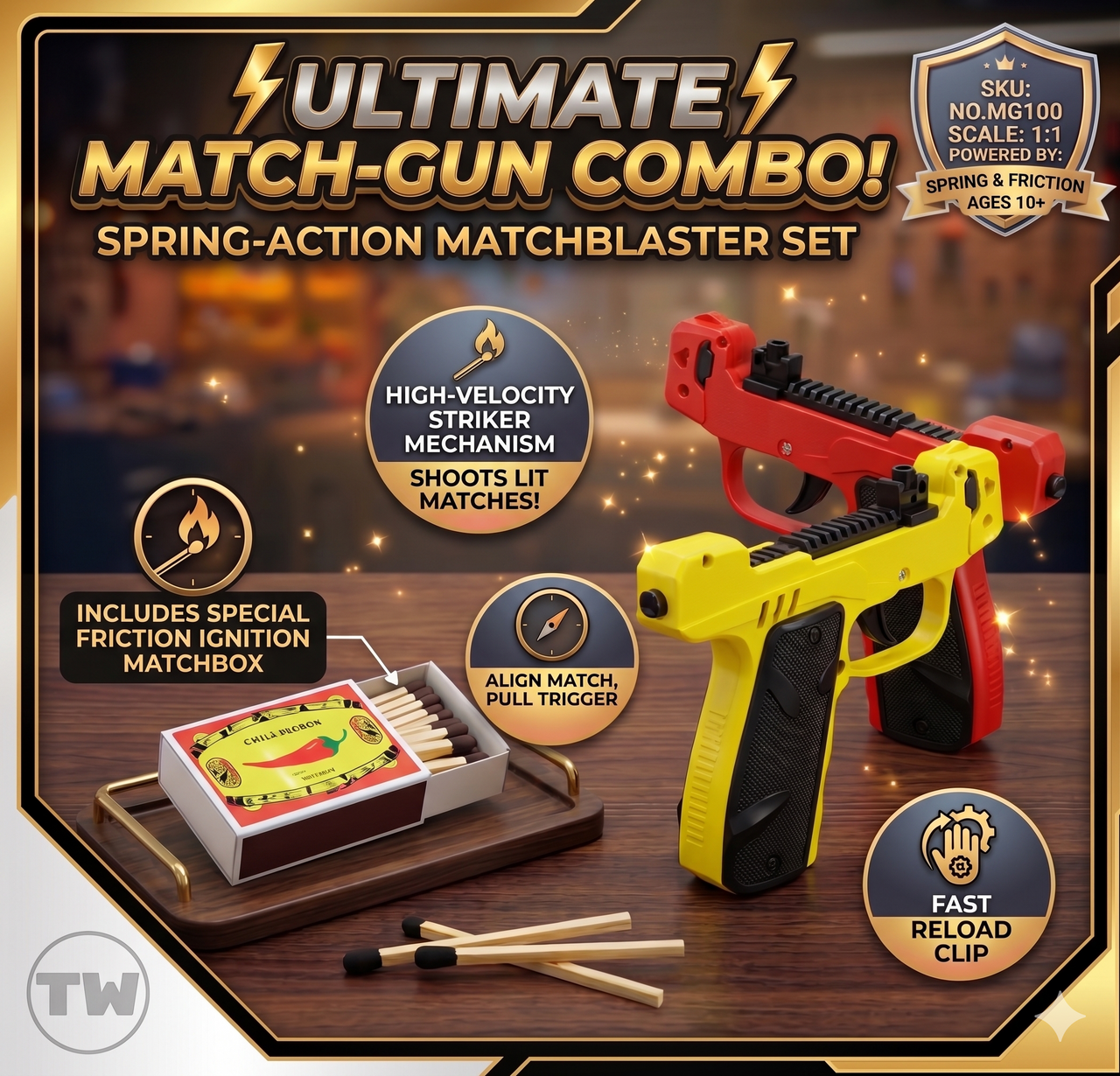 High Quality Pretend Play Matchstick Gun Toy