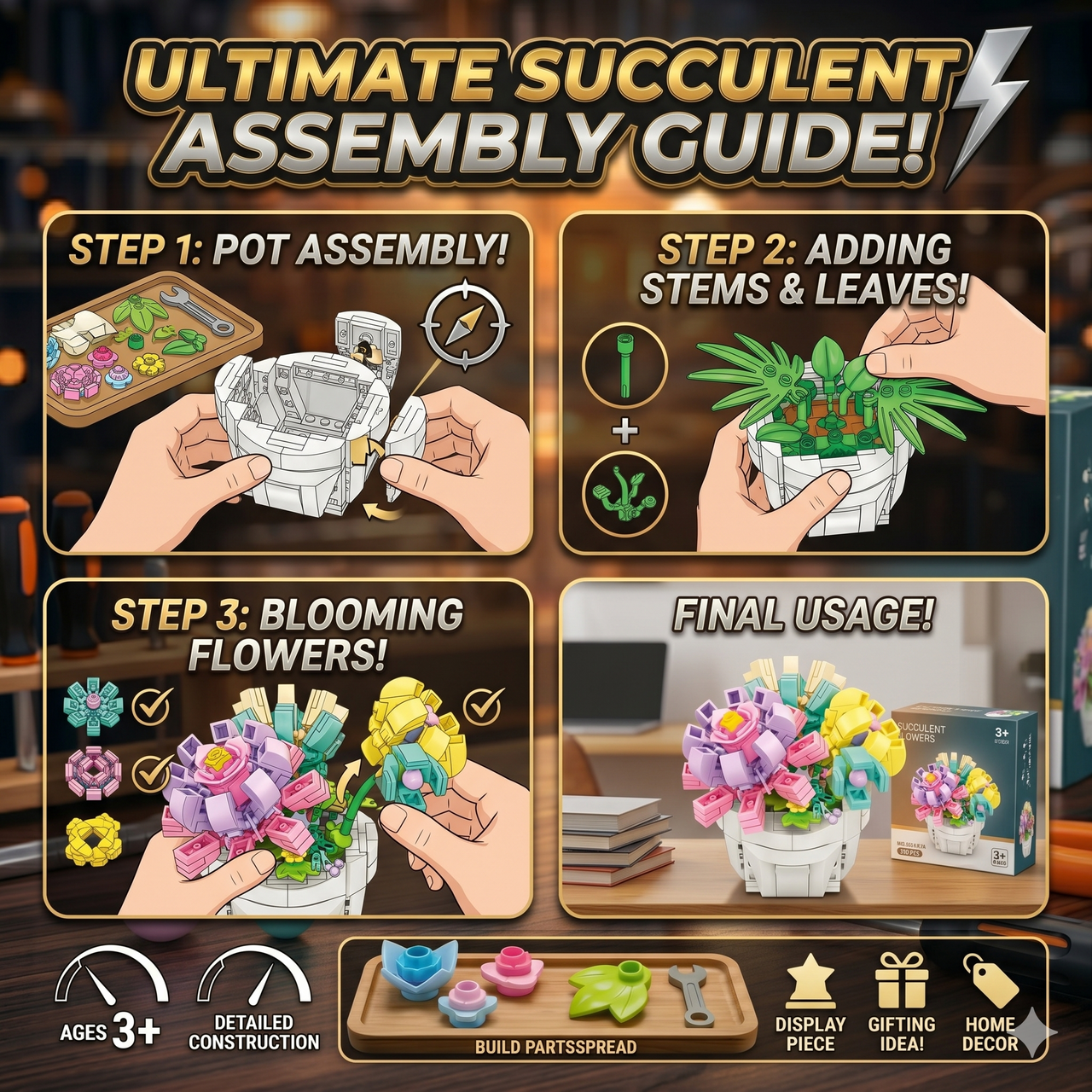 DIY Block Flowers (253 Pcs)