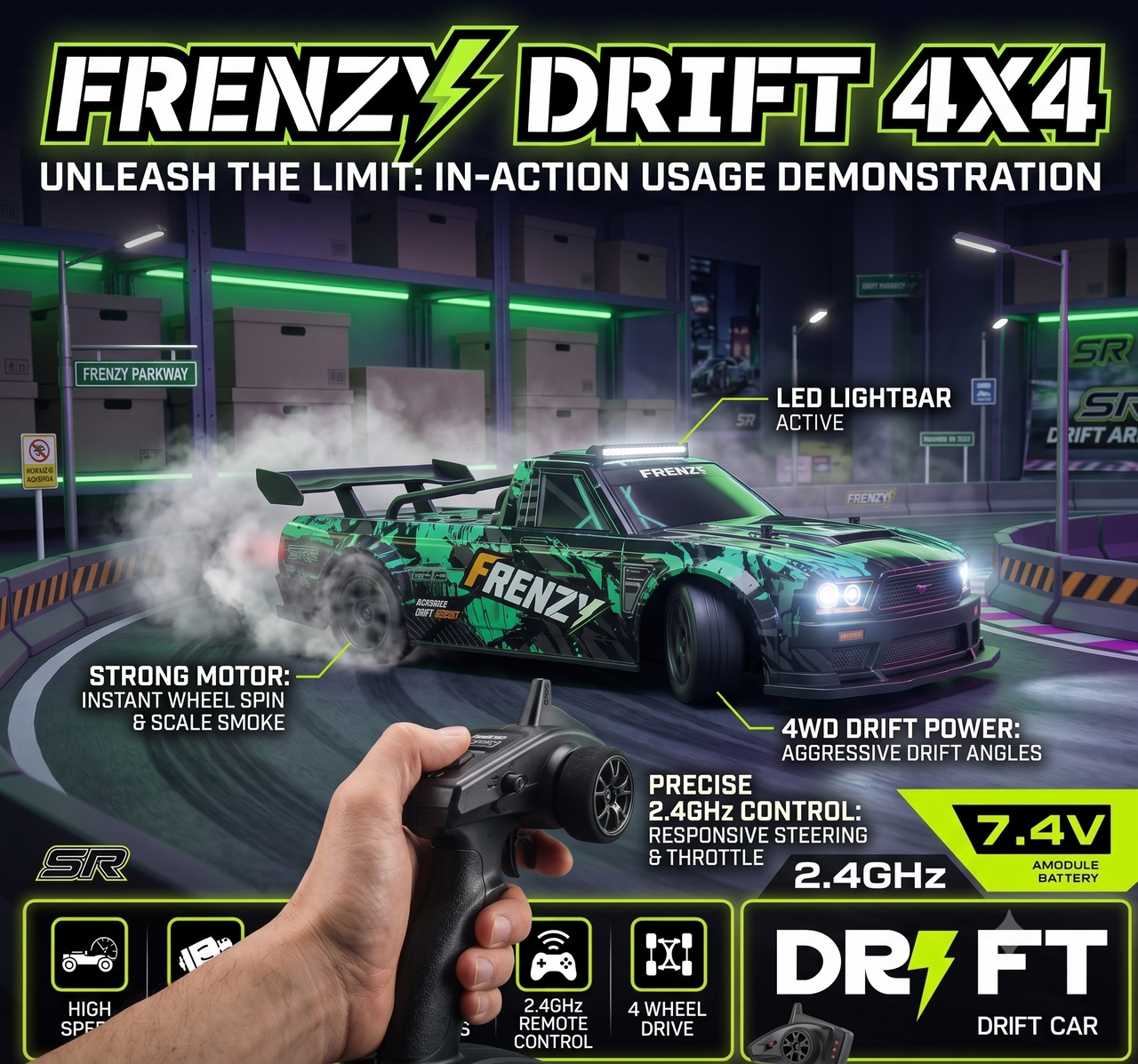 4WD Remote Control Frenzy 4X4 High-Speed Drift Car