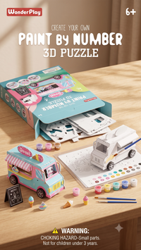 Thumbnail for WonderPlay Create Your Own Paint by Number 3D Puzzle – Sweet Ice Cream Truck