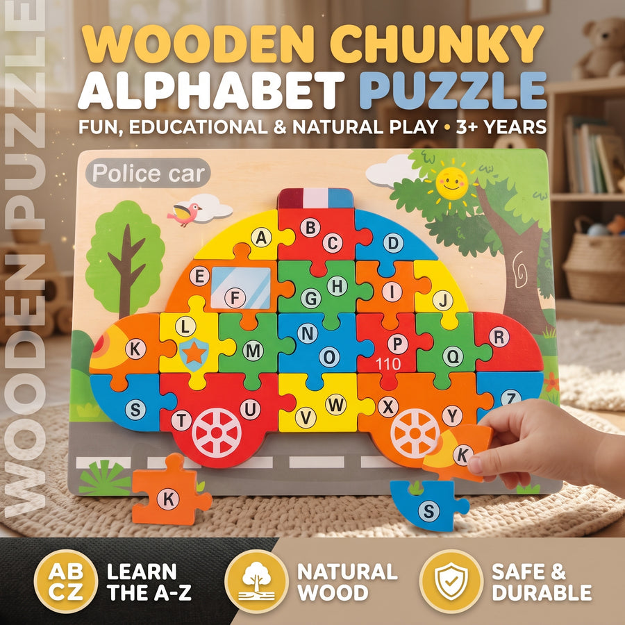 Police Car A–Z Alphabet Chunky Board Puzzle
