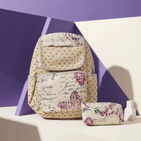 Thumbnail for Vintage Butterfly Girls School Bag with Pencil Pouch