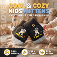 Kids Astronaut Winter Mittens with Future Design – 1 Pair