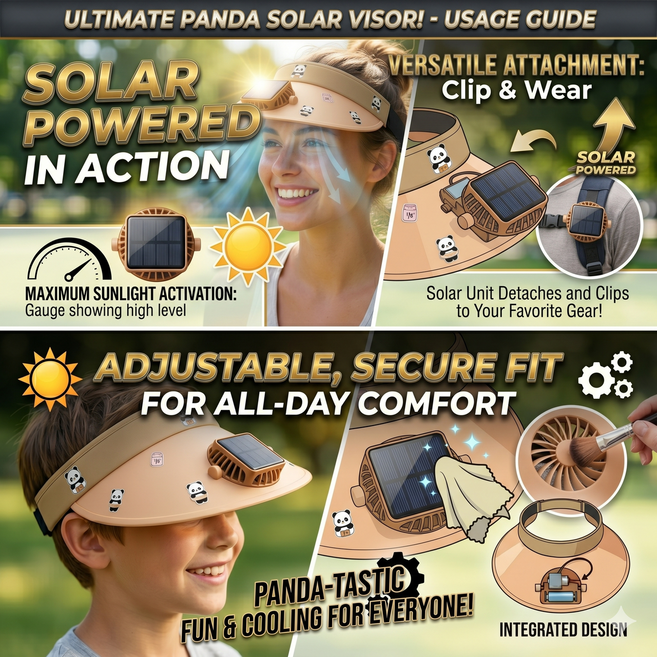Adjustable Solar Fan Hat Cap