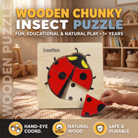 Thumbnail for Ladybird Beetle Chunky Board Puzzle – Red & Black