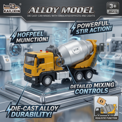 Die-Cast Construction Cement Mixer Truck