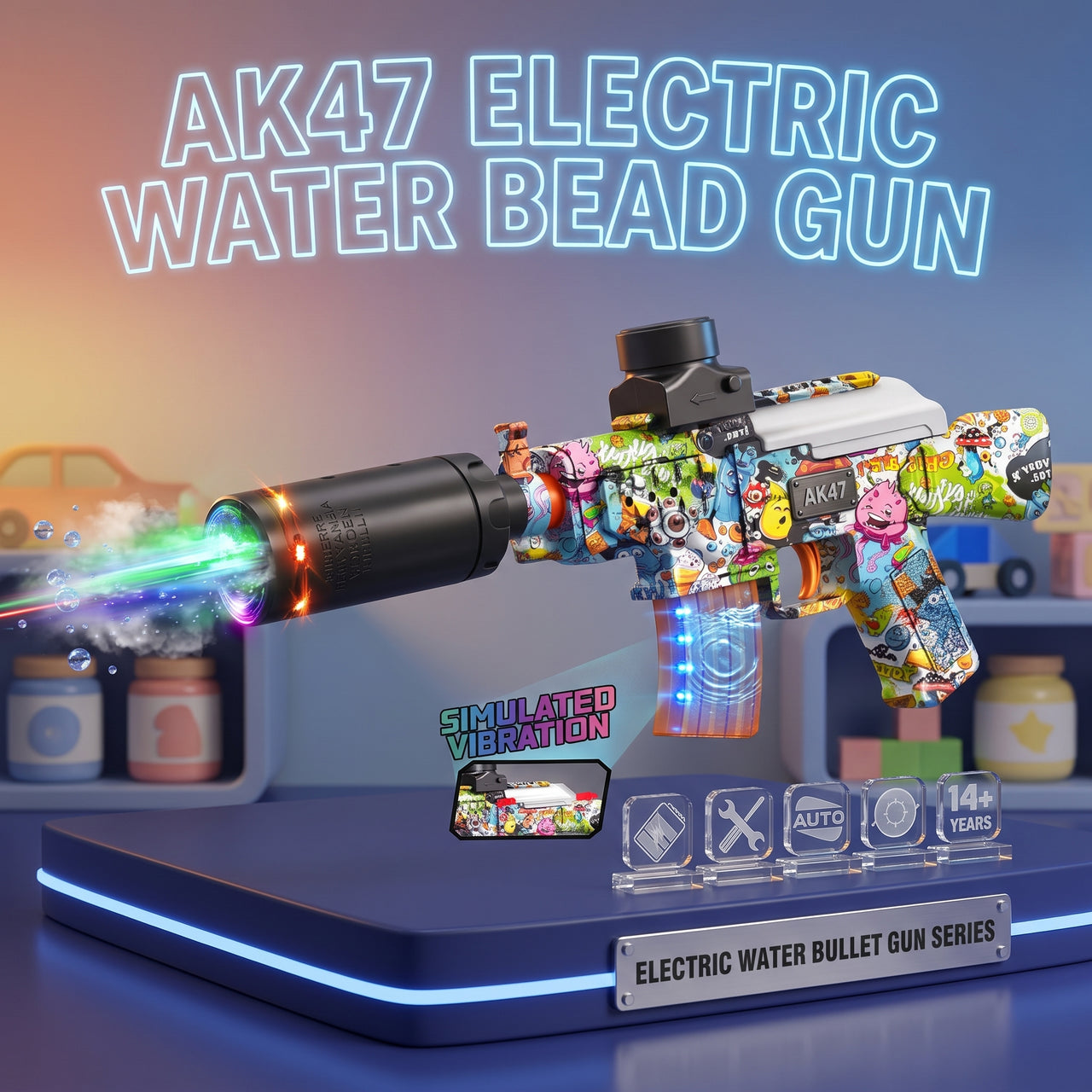 Automatic AK47 Electric Water Gel Blaster Gun