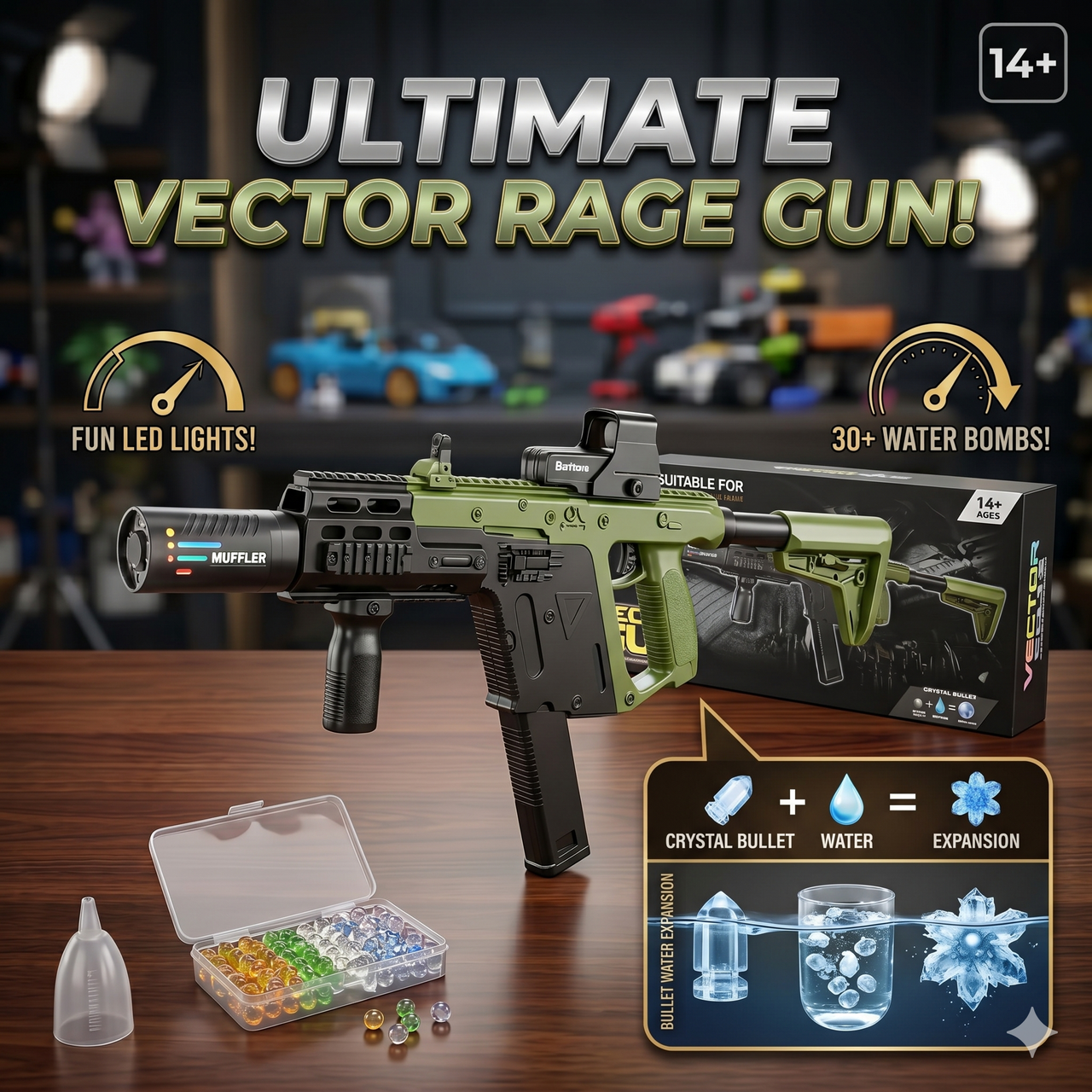 Automatic Vector gel ball Shooter With Light And Smoke Effect