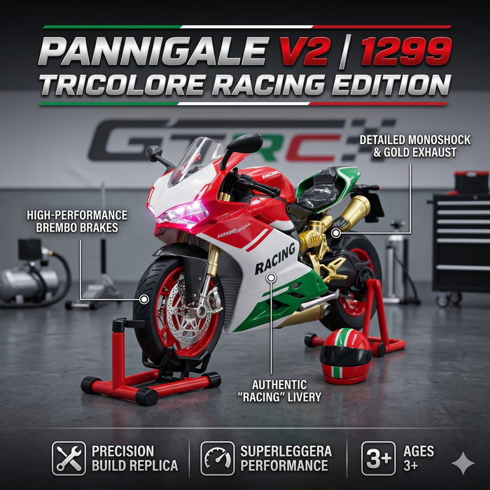 Die-Cast Ducati  Racing Motorcycle With Light And Smoke Effect
