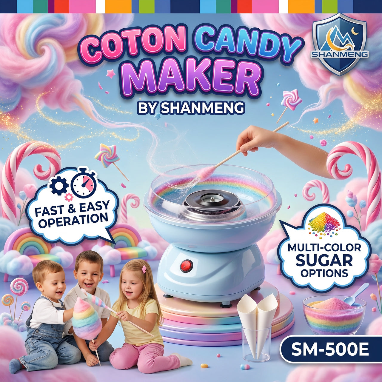 Electric Cotton Candy Maker Machine For Home Kids