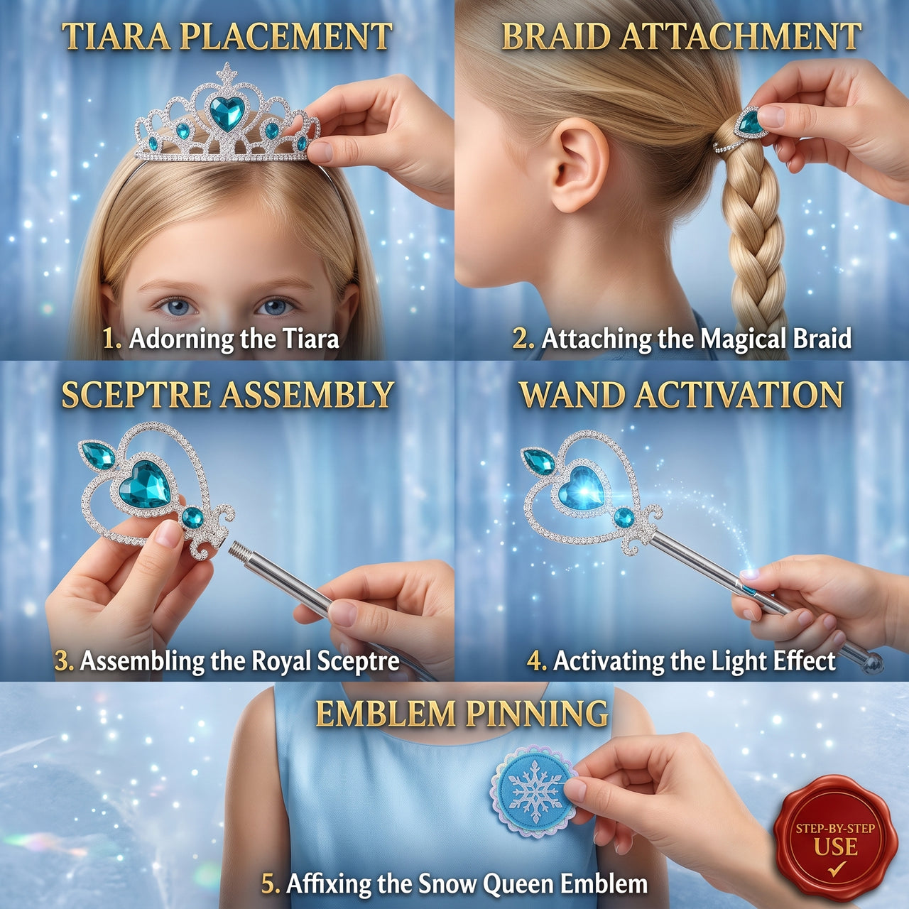 Frozen Princess Wand, Tiara & Ring Set