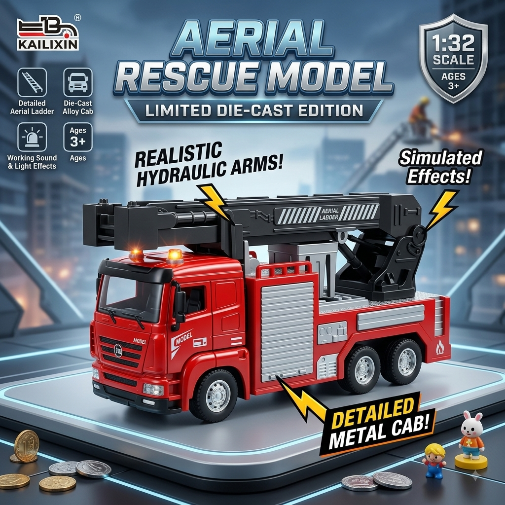 Die-Cast Aerial Ladder Fire Model Truck