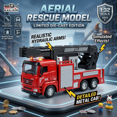 Die-Cast Aerial Ladder Fire Model Truck