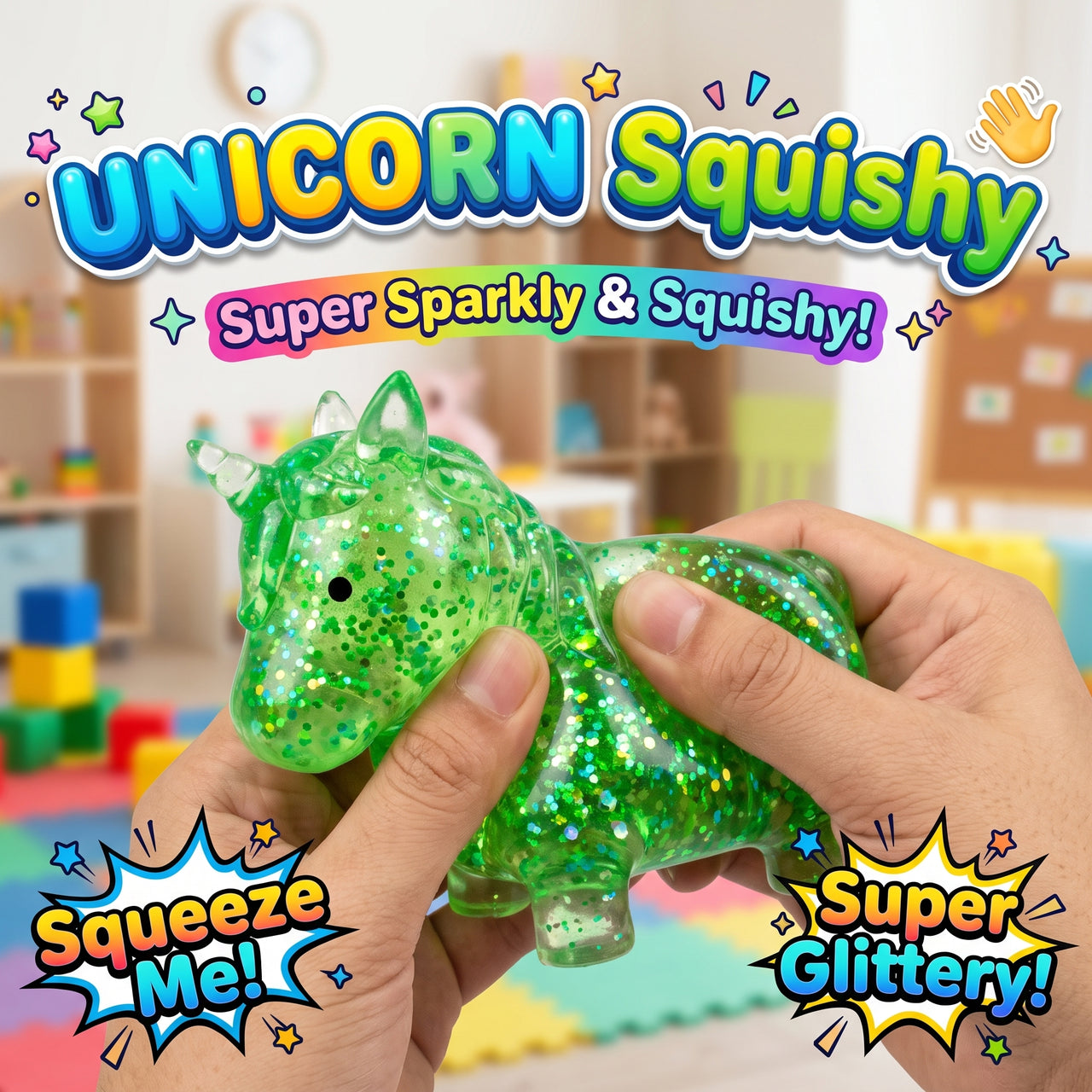 Glitter Unicorn Squishy Toy