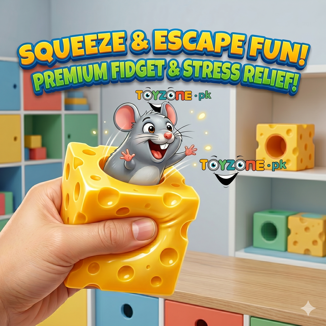 Pop up Mouse And Cheese Squishy Cup (2Pcs)