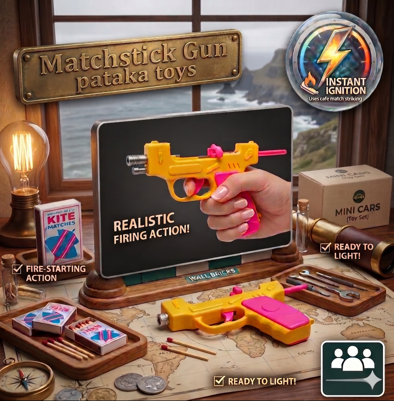 High Quality Pretend Play Matchstick Gun Toy