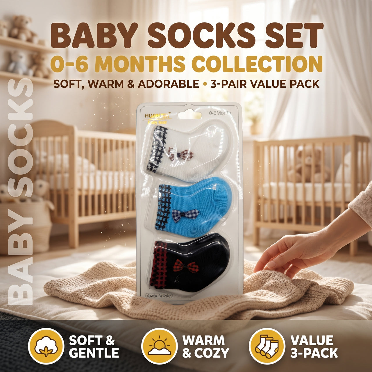 Baby Bow Detail Socks 3 Pairs