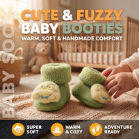Thumbnail for Baby Fuzzy Socks Booties with Yellow Character 1 Pair