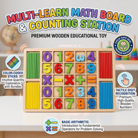 Thumbnail for Wooden Numbers & Counting Sticks Maths Learning Board