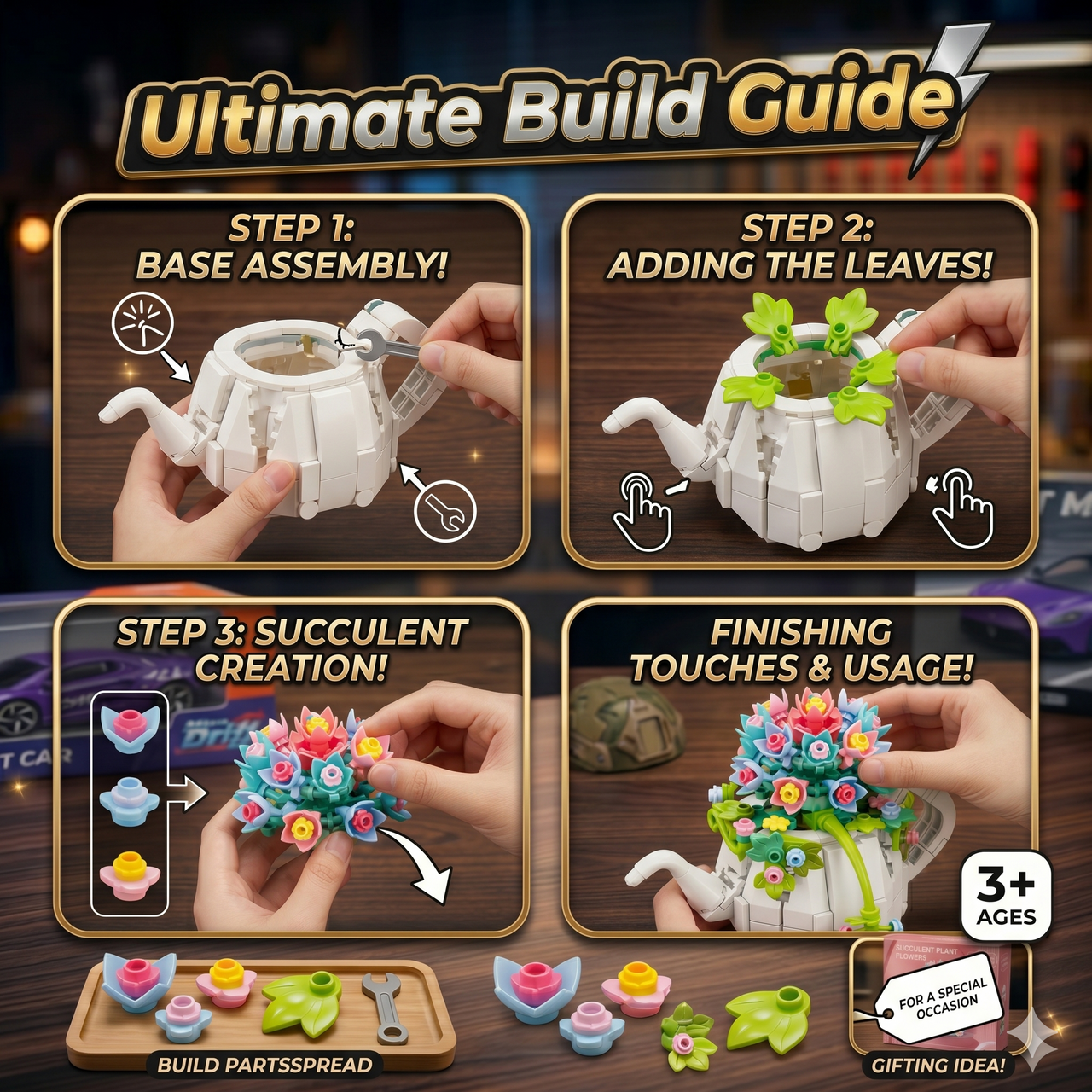 DIY Block Flowers Plant (255 Pcs)