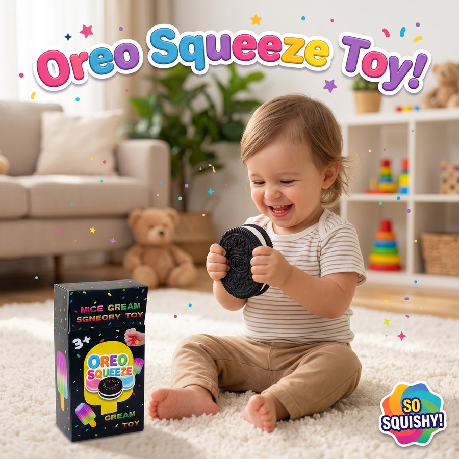 Oreo Squeeze Cookie Squishy Toy Black & White