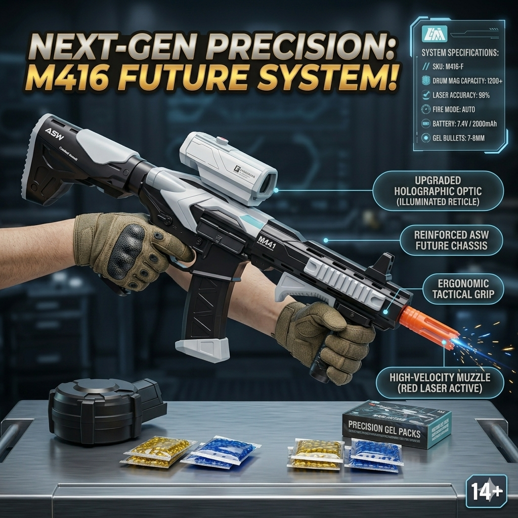 M416 Automatic And Manual Future Gel Ball Shooter Gun