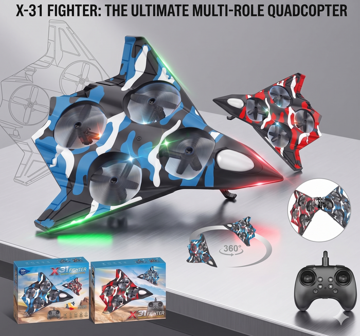Remote Control Fighter Jet Stunt Quadcopter