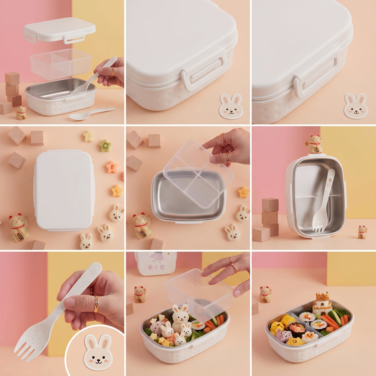 Portable Plain Food Container Lunch Box