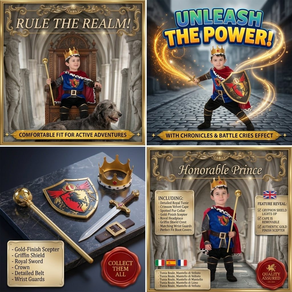 Kids Honourable Royal Knight Prince Costume