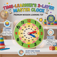 Thumbnail for 12 And 24 Hour Wooden Teaching Clock