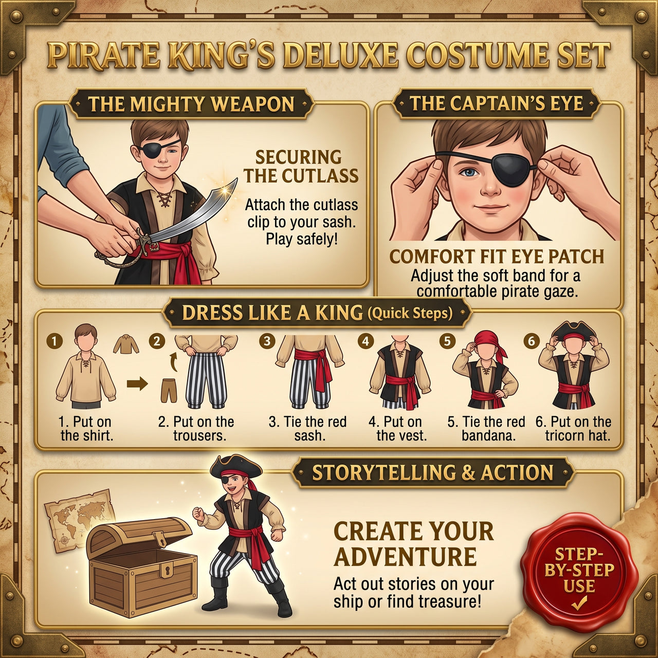 Kids Pirate Adventure Costume