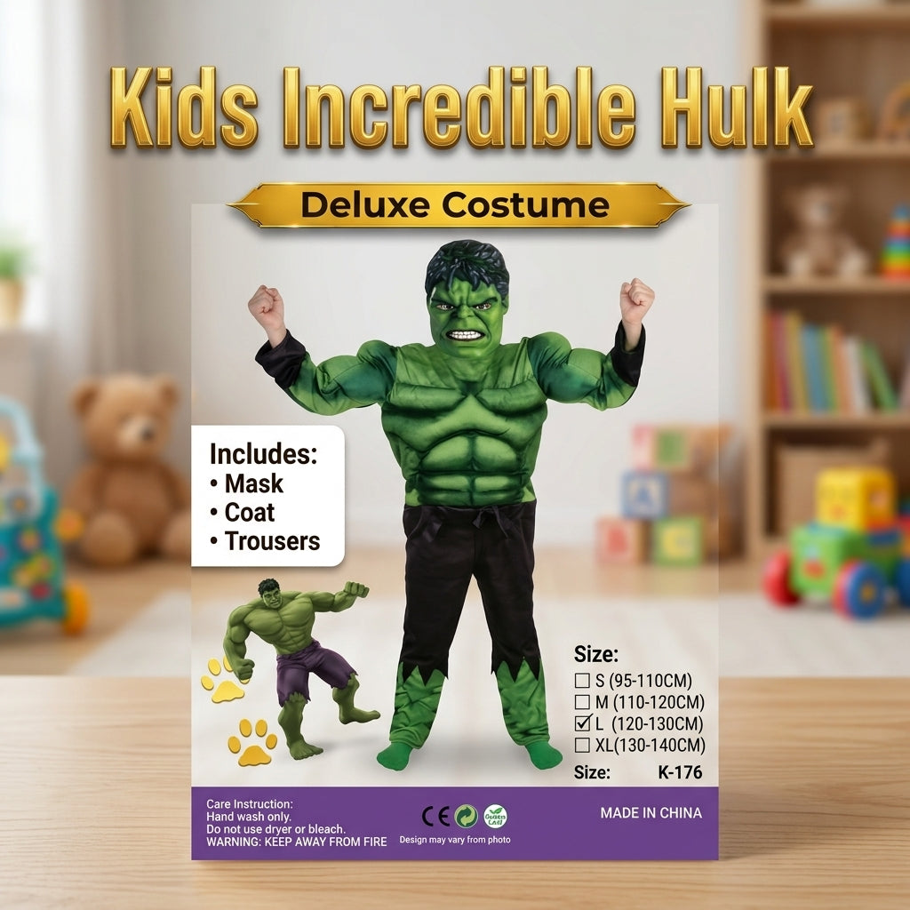 Kids Superhero Incredible Hulk Costume